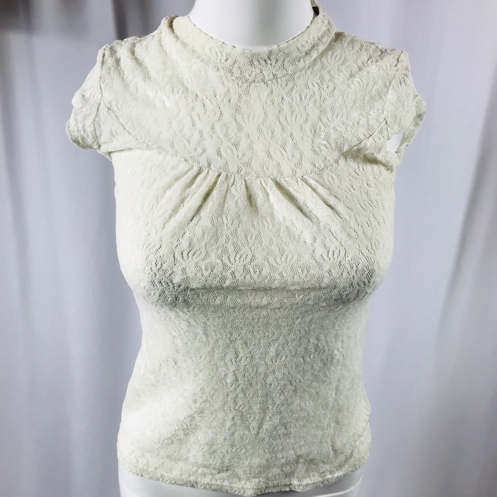 Lace high neck top